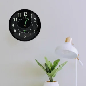 Black Round Wall Clock Creative Fashion Silent Non-Ticking Noises ~5396
