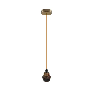 Vintage Industrial Yellow Brass Pendant Light,Lamp Holder Ceiling Hanging Light~4260