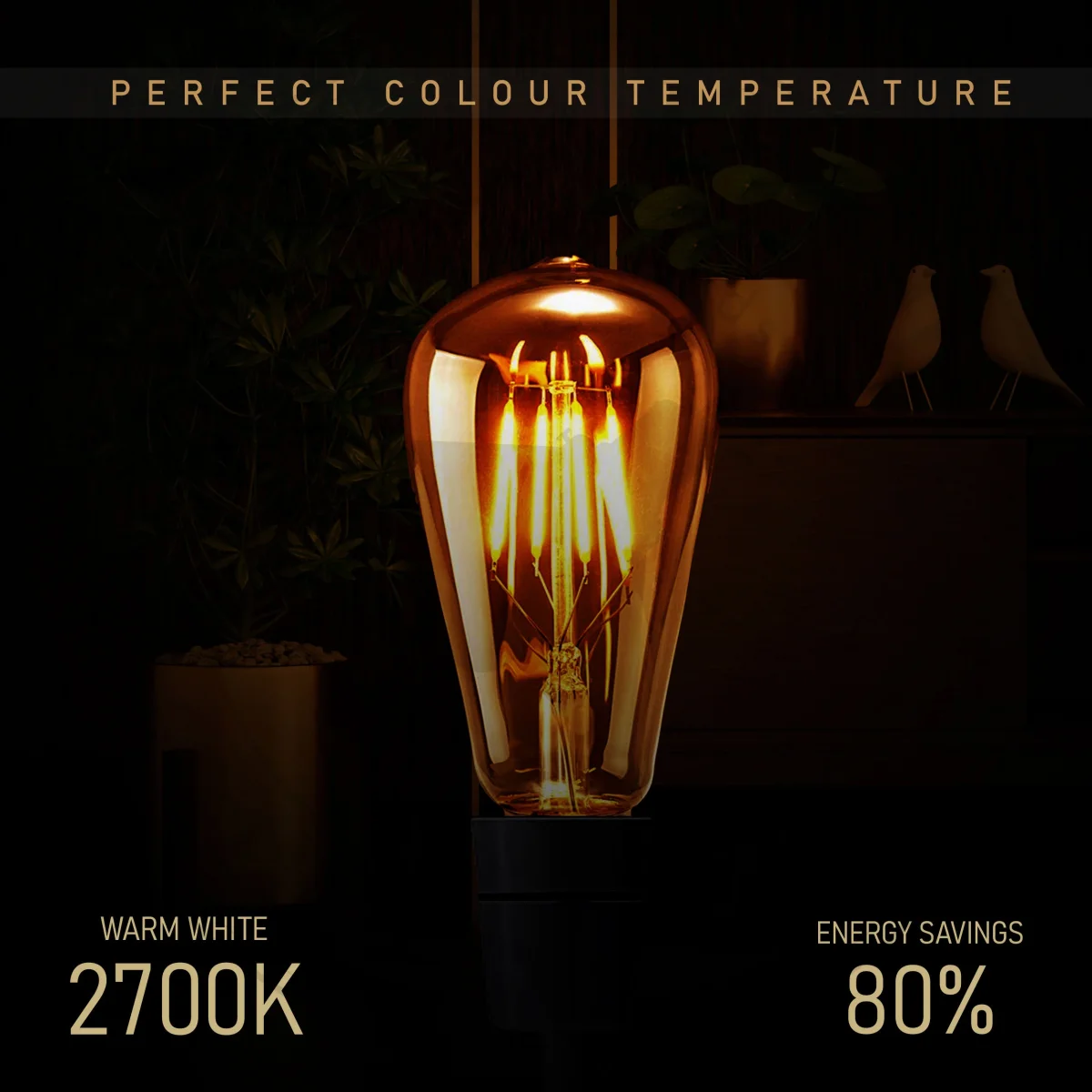 LED 4W ST64 E27 Warm White 2700K Dimmable Bulb(Energy Saving)~1200 - Image 6