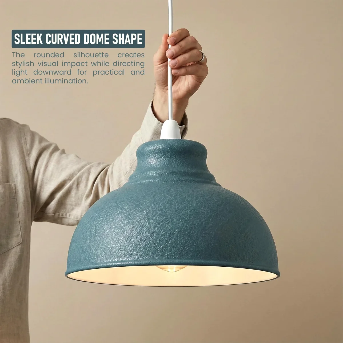 29cm Hammered Metal Lampshade ~6541 - Image 2