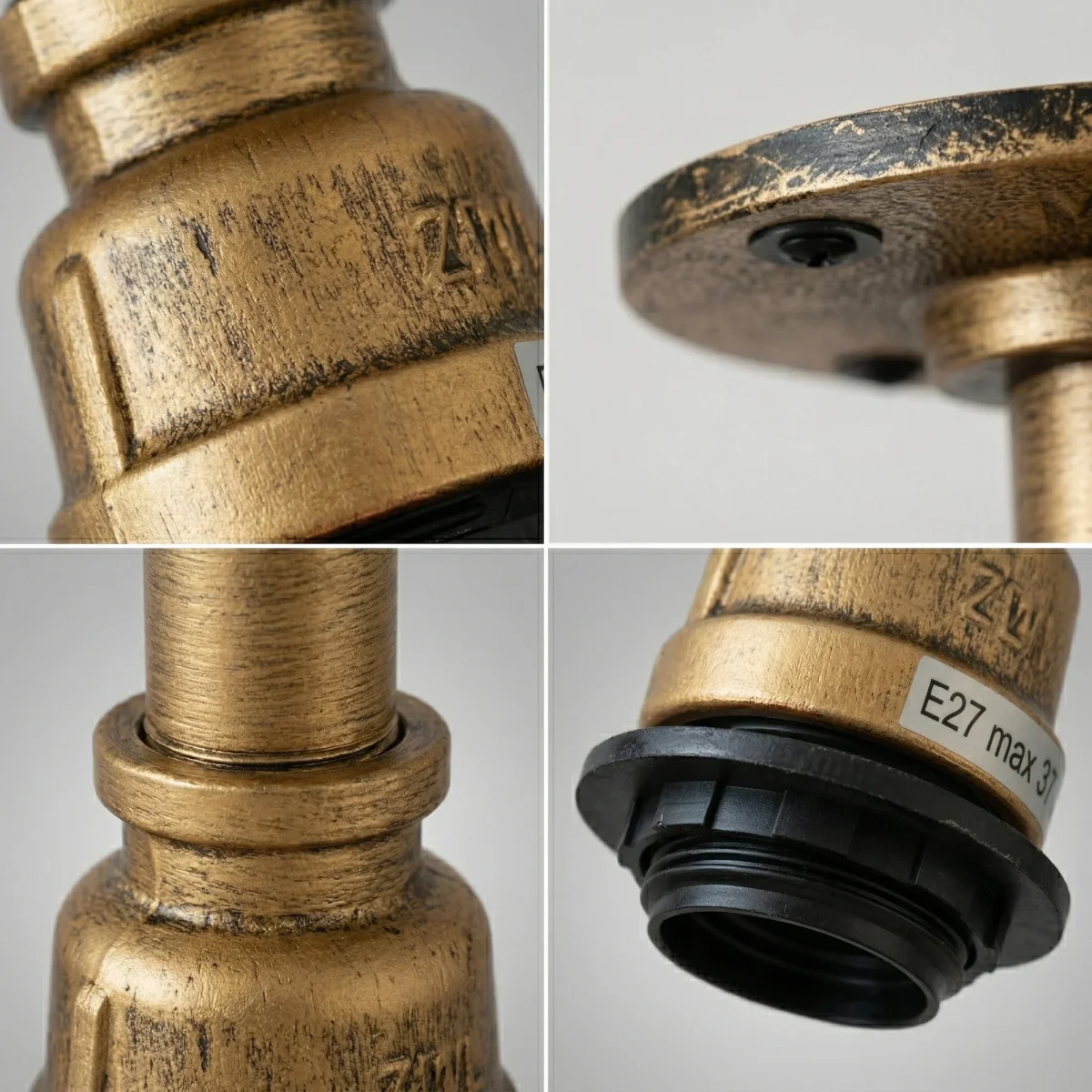 E27 Steampunk Flush Mount Pipe Ceiling Light ~6547 - Image 5