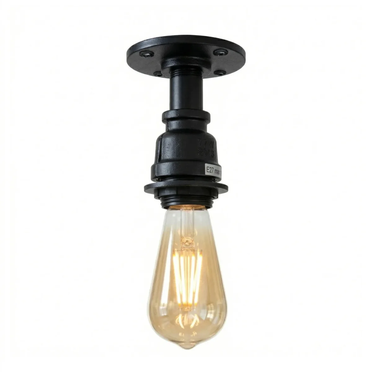 E27 Steampunk Flush Mount Pipe Ceiling Light ~6547 - Image 8