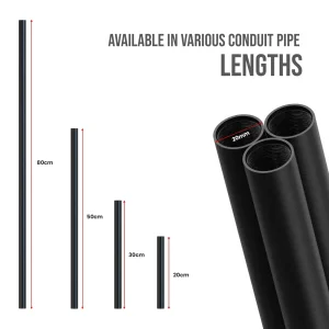 20mm Diameter Black Steel Round Pipe Female thread conduit lighting ~5757