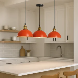 Orange Metal Pendant Light Indoor ~1271