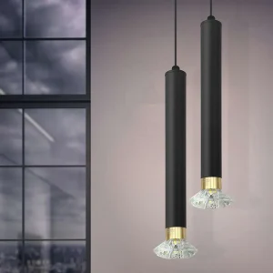 Modern Black LED Pendant Light Geometric Aluminium Tube E14~4602