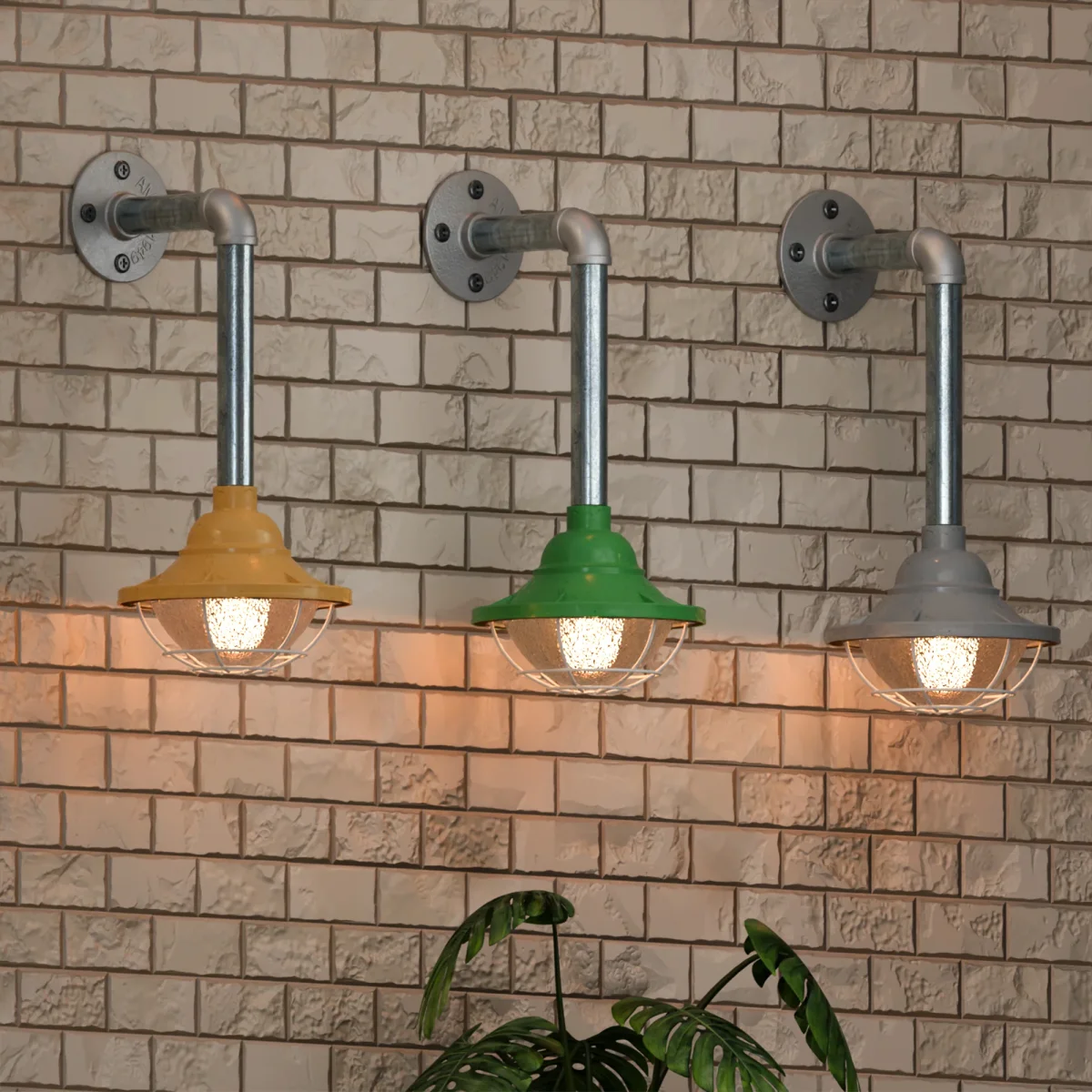 Industrial Conduit Steel Pipe Wall Light With Cage Wall Mounted ~ 6113 - Image 8